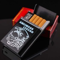 New design usb custom lighter, electric windproof smoking lighter cigarette case